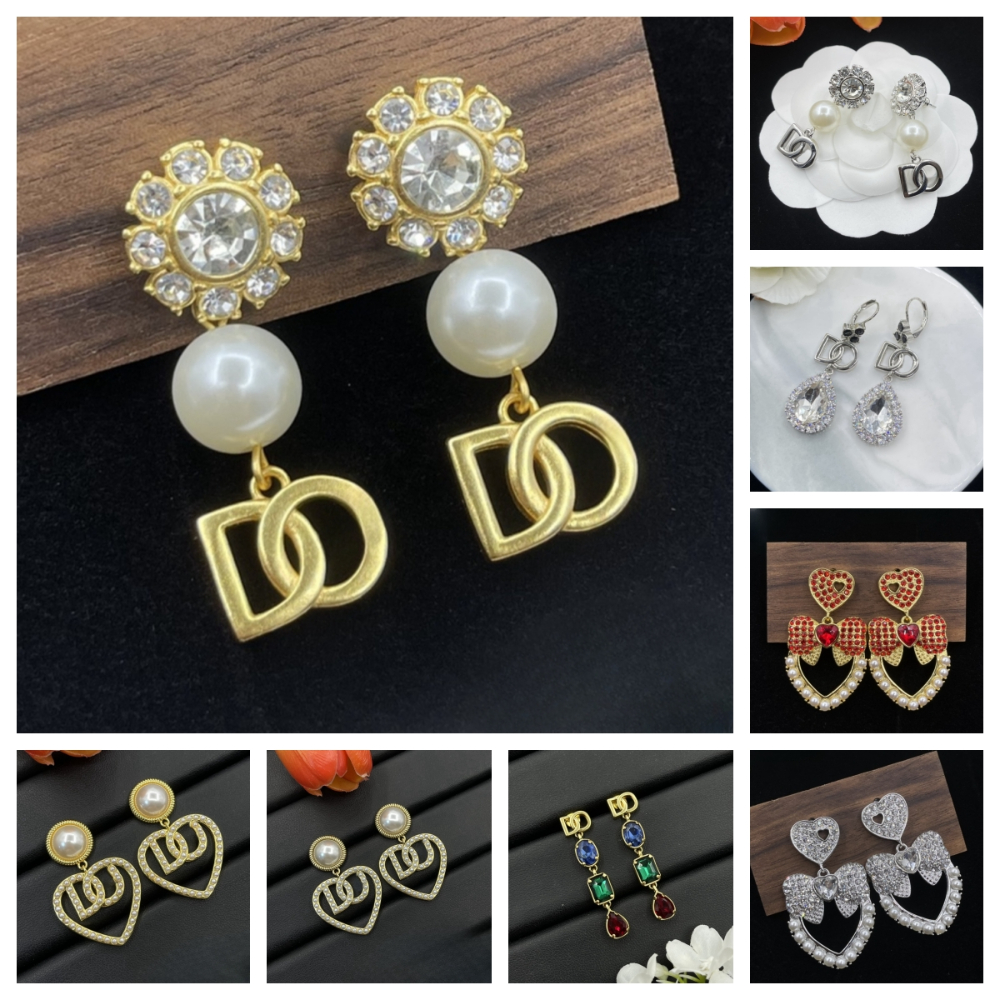 Designer Earring Love Earrings for Womens Simple Letters Gold 925 Silver Diamond Earring Lady Earrings Jewelry Ear Stud Gift Christmas Gift