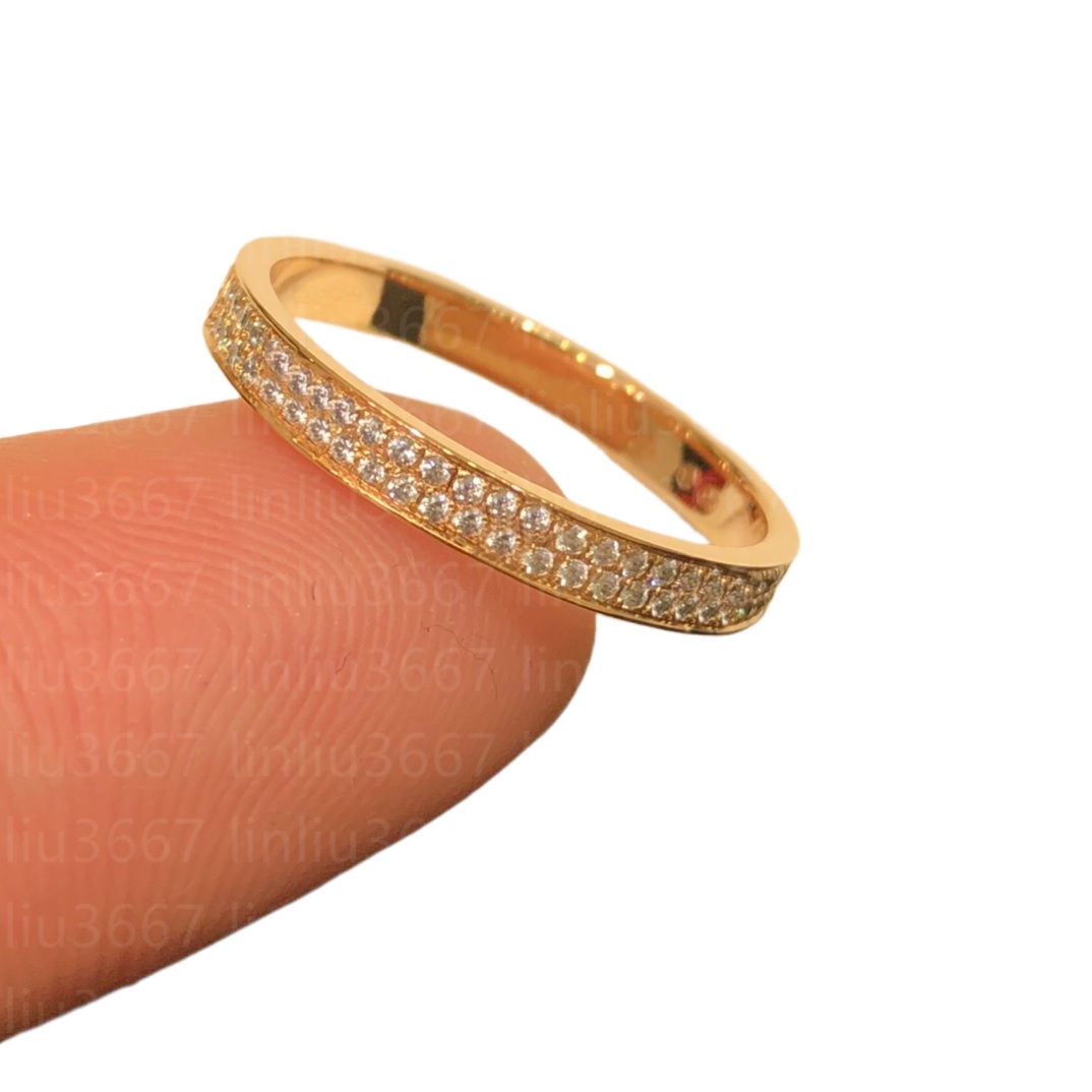 Classic Women's 18K Gold-Plated Full diamonds or 8 diamonds ring Ring Perfect Gift Option Included Top quality for girl gift Jewelry with box