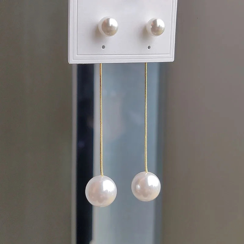 Korean Long Tassel Simulated Pearl Drop Earrings for Women Gift Bijoux Jewelry OL Pendientes Boucle doreille 241113