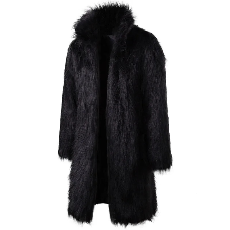 Mens winter clothing s fur coats for fast sales in black and white fashionable personalized and casual mens long fur coats 241113