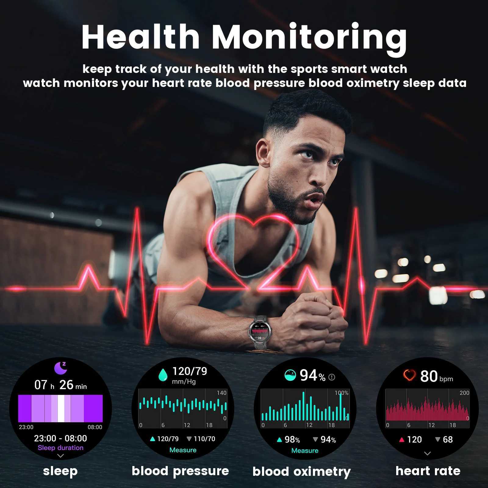 CanMixs K22 Watch Call Smart Watch Mens Outdoor Sports Fitness Tracker Music Play Android iOS Smart Watch Y241114