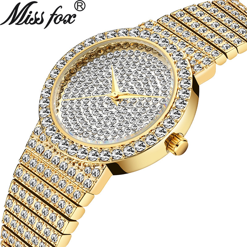 Diffuse Star Diamond Encrusted Waterproof Quartz Watch Women's Watches Gold ColorThickness 9mmDial diameter 37mmWaterproofTop qualitymanufacturer