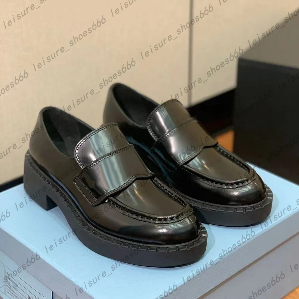 Little Bee Embroidery Loafer women casual shoe platform lug sole loafers with horsebit metal buckles thick soles womens lady girl luxury leather casual shoes 35-40