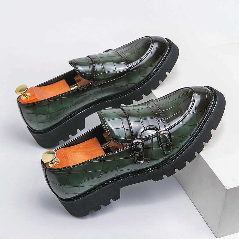 Man Shoes Genuine Leather Men Casual Shoes Business Formal British Style Luxury Male Loafers For Men Green Plus Size 38 44 45 46XJ250118