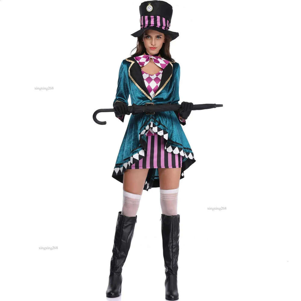 Halloween Alices Adventures in Wonderland Clock cosplay costume sexy adult fairy tale dress womens magic show tailcoat fancy 240823