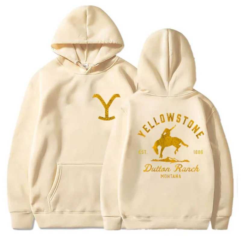 Classic Fashion Yellowstone Dutton Ranch Printed Hoodies for Men and Women Buttoned Hoodied Sweatshirt TopsXJ241113