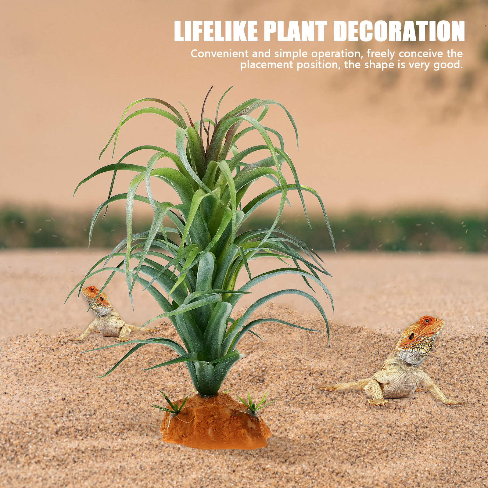 Artificial Reptile Plants Reptile Terrarium Decor Bearded Dragon Tank Accessories Habitat Decoration