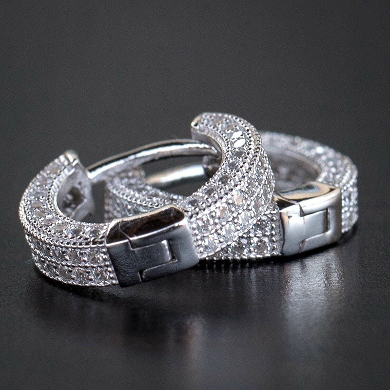 Designer Earrings Luxury Iced Out CZ Zircon Stud Earring Bling Men Women Diamond Studs Earings Hip Hop Jewelry Rapper Hiphop Mother Gifts brincos