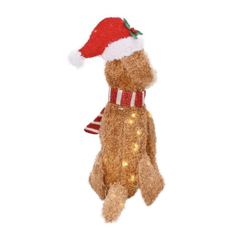 Garden Decorations Goldendoodle Holiday Living 36X16cm Christmas LED Light Up Fluffy Doodle Dog Decor With String Outdoor Decoration 221125