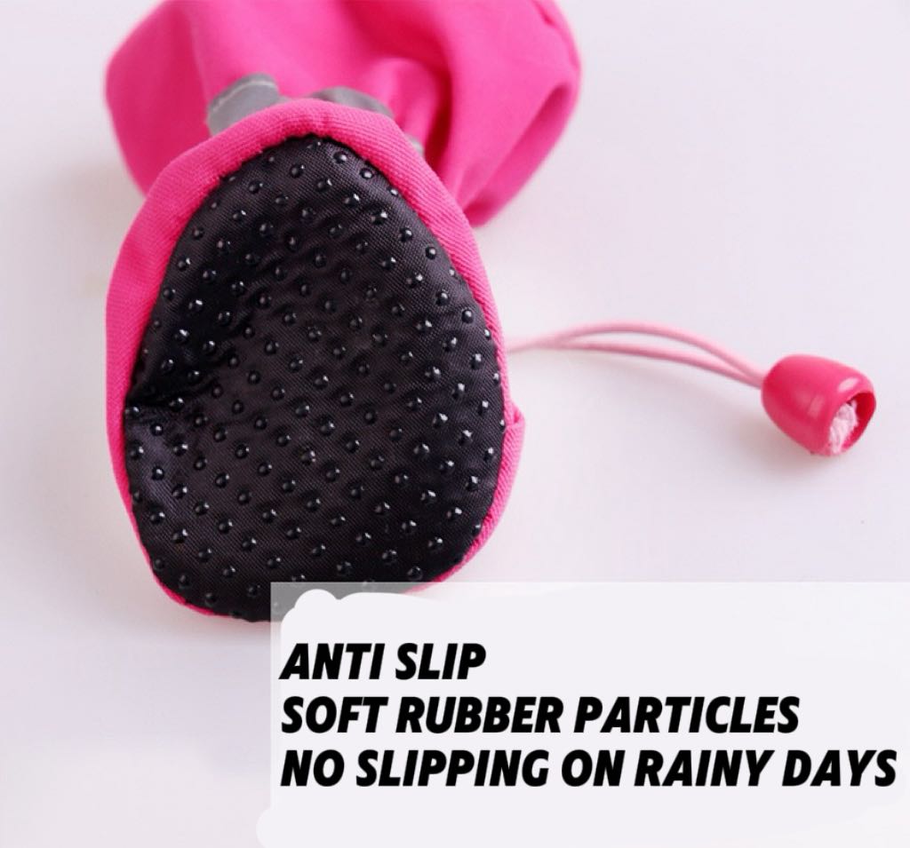 4pcs/set Waterproof Pet Dog Shoes Anti-slip Rain Boots Footwear for Small Cats Dogs Puppy Dog Pet Booties Pet Paw Accessories