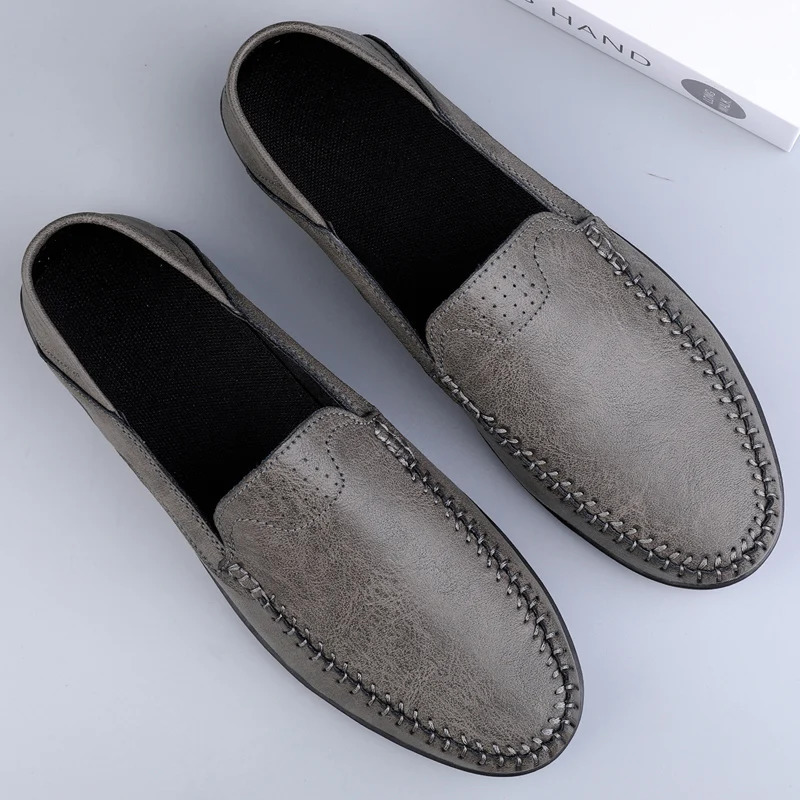 genuine leather mens Loafers Moccasins shoes er mens casual handmade formal slider mens boat shoes Zapatillas Hombre 241113