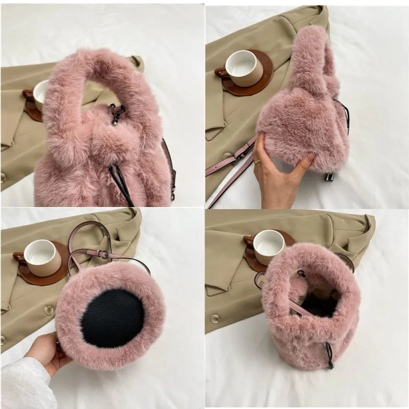 fashion Crossbody Bags For Women Autumn Winter Plush Purses And Handbags Handbag Female Womens Faux Plush Warm Hand Bags 241114
