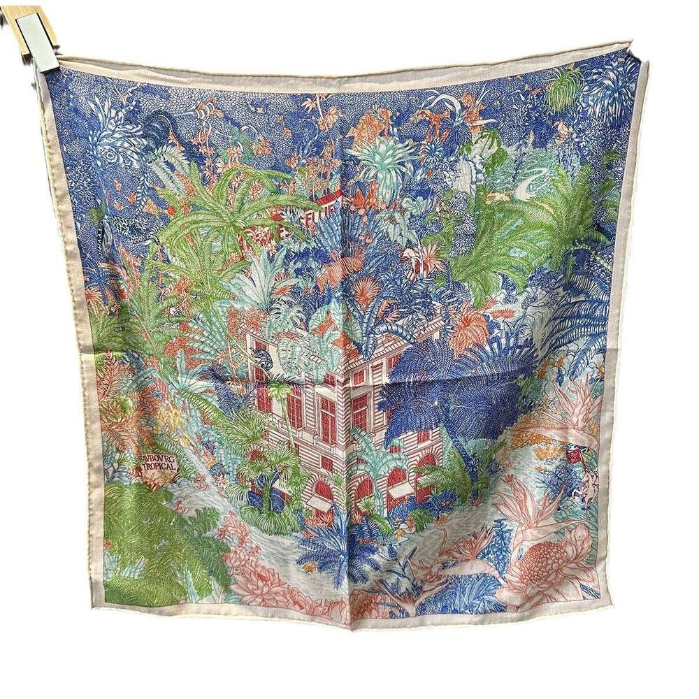 Winter New Trcal Rainforest Fubao Double sided Silk Wool for Women's High end Feeg Cashmere 70cm Small Square Scarf