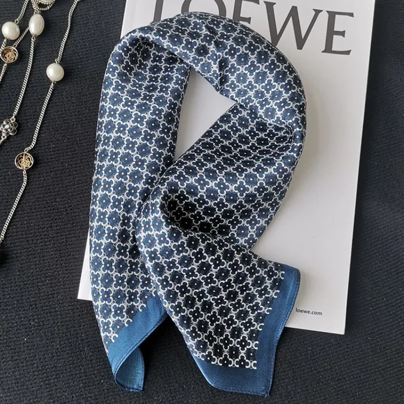 100% natural silk scarf mens pocket square retro grid Kerchief set handle Chief mens Bandana gift accessories241114