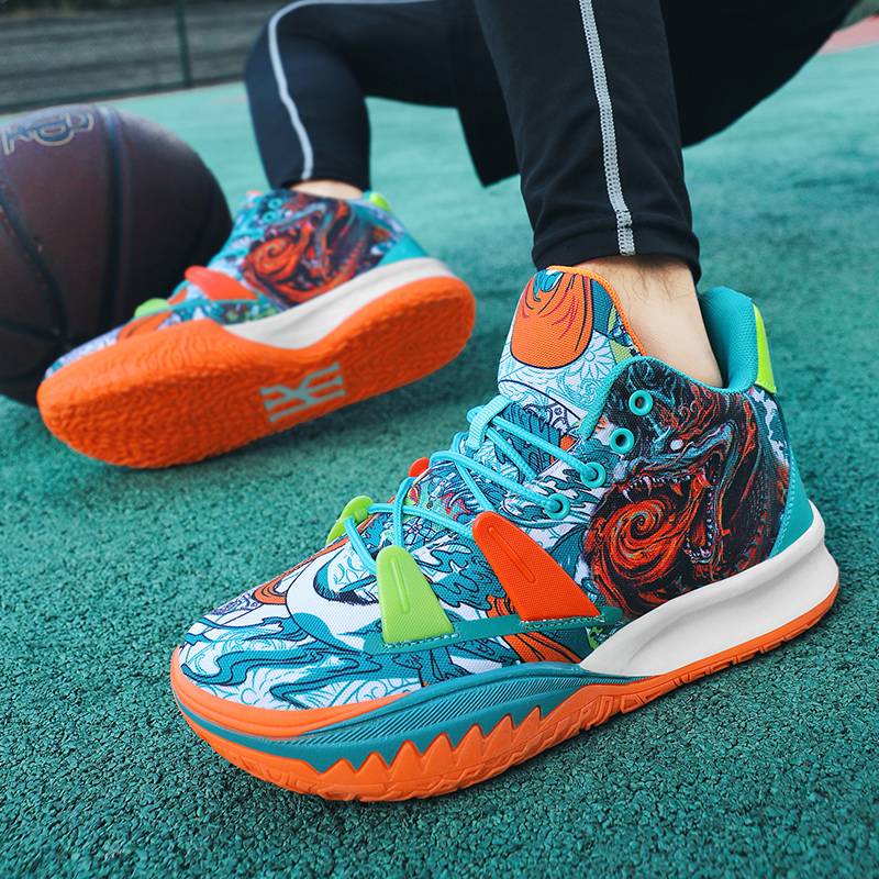 Brand Fashion Printed Basketball Shoes Men Women Professional Basketball Sneakers Chunky Men Trainers Sports Shoes Basket Hommes