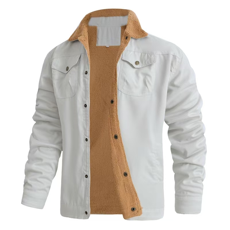 In autumn and winter of 2024, new men's jackets with velvet cotton tooling, casual jackets and men's jackets.