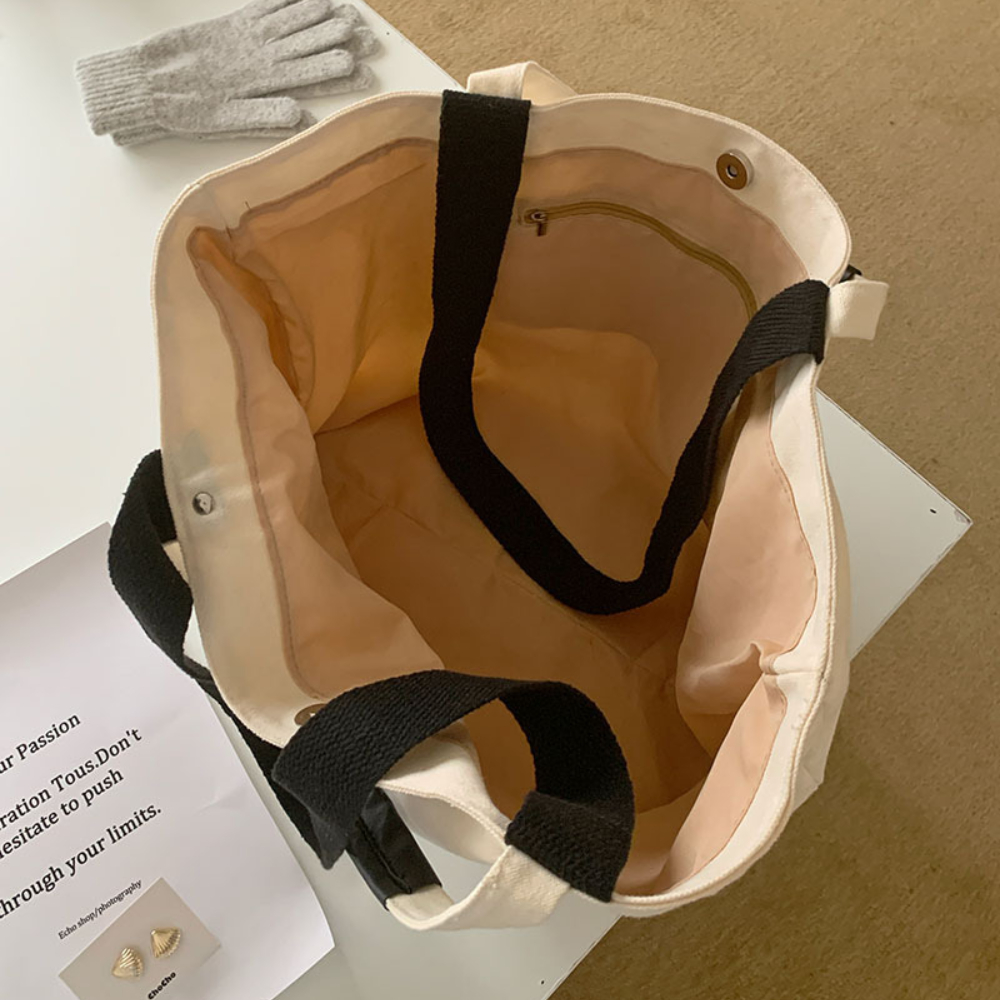 Canvas Shopping College Large Capacity All-match Bags Leisure Student Class Commuting Bag Dual Shoulder