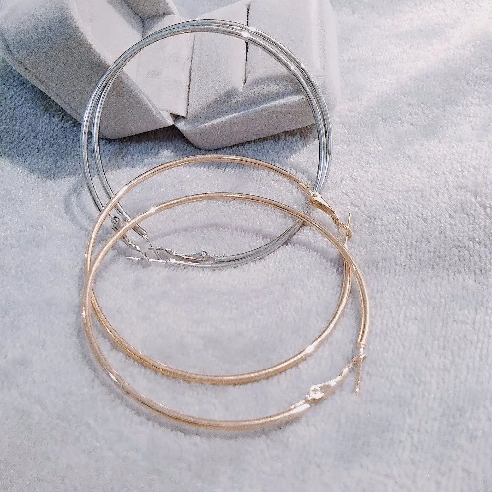 BLIJERY Trendy Large Hoop Earrings Big Smooth Circle Basketball Brincos Celebrity Loop for Women Jewelry 241114