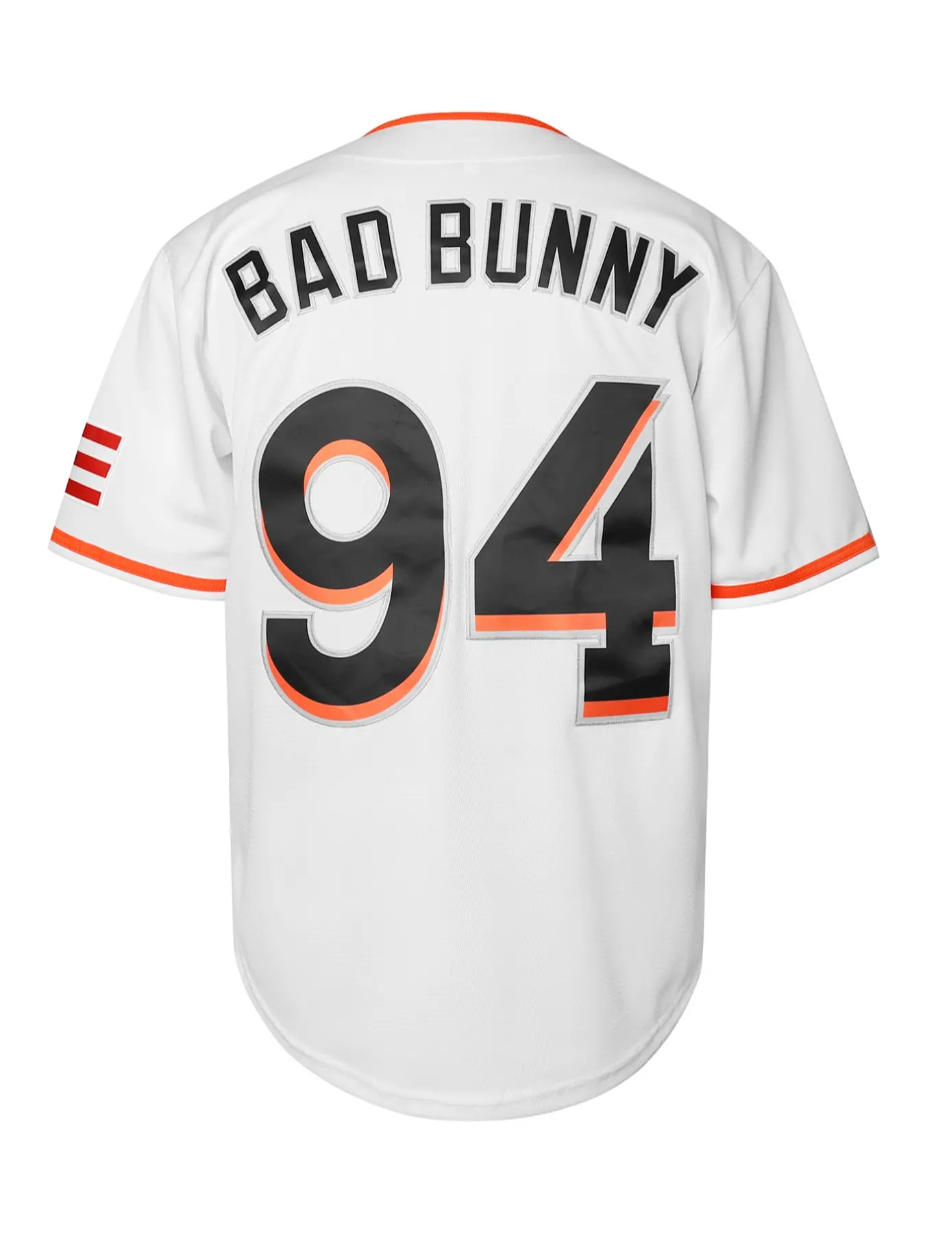 Customized Men's white #94Bad Bunny Baseball jersey Embroidered Sweatshirt with Free Shipping