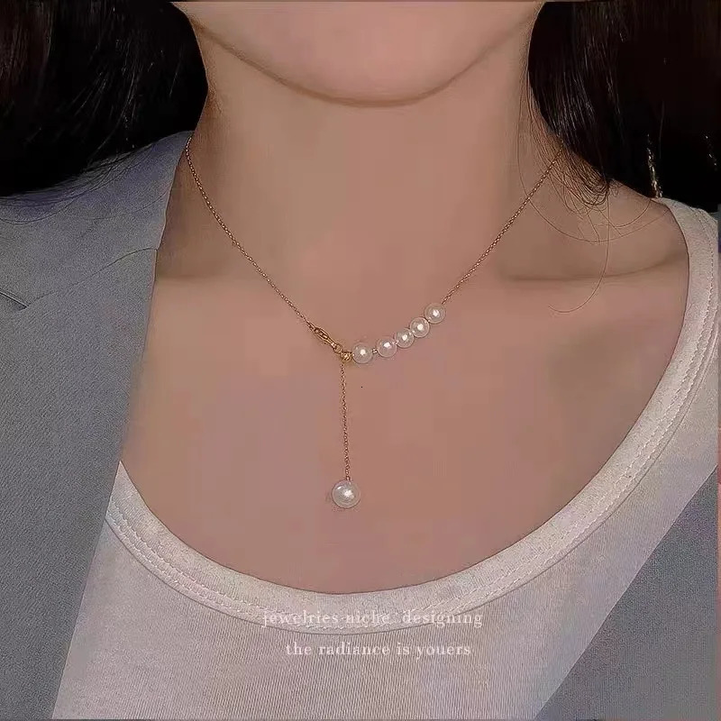 Real 18K gold necklace suitable for women natural freshwater pearl necklace wedding party Valentines Day gift AU750 gold jewelry 241113