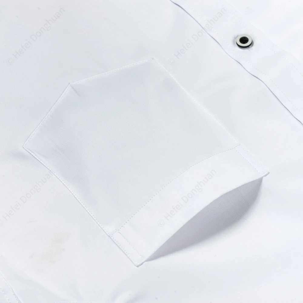 Mens Color Matching Long Sleeve Mandarin Collar Shirt Patch Chest Pocket Regular-fit Dress Shirts For Business ActivitiesXJ24113