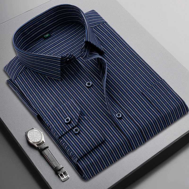 2023 Brand New Men Shirt Male Dress Shirts Striped Mens Casual Long Sleeve Business Formal Plaid Shirt camisa socialXJ24113