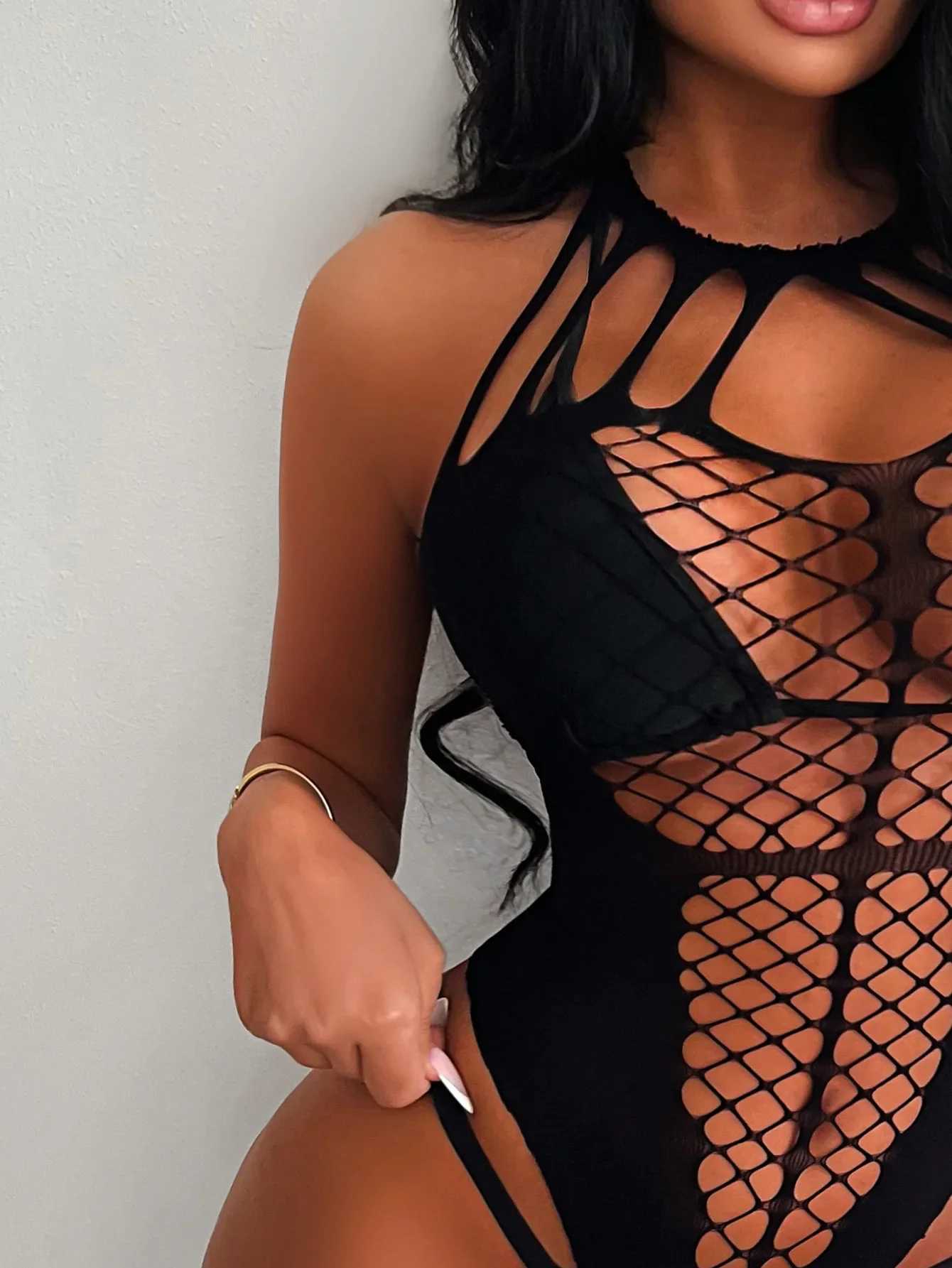 Sexy Set Sexy lingerie female sexual intimacy chemical clothing luminous fish net tight fitting clothes pajamas Kavay jargon tight fitting clothes J24