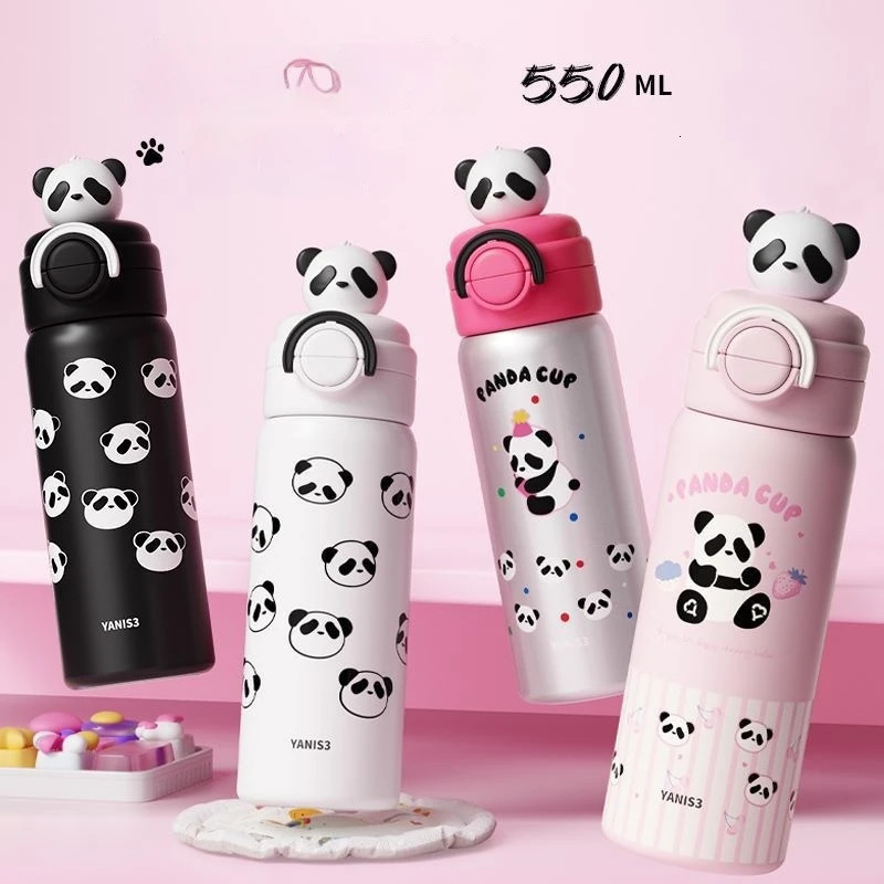 Yanis3 Ready to Go Fat Skin Cute Panda Vacuum Cup Girl Student Bounce Double Beverage Glass Christmas rens Toy 241113 W260226