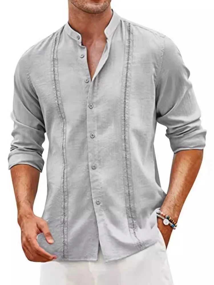 2024 Spring and Autumn Fashion casual long sleeve Shirt Mens shirt cotton button-down Shirt High quality TopXJ24113