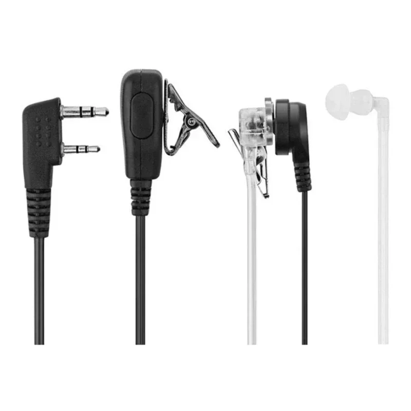 2 Pin PTT MIC Headset Covert Acoustic Tube In-ear Earpiece For Kenwood TYT Baofeng UV-5R BF-888S CB Radio Accessories