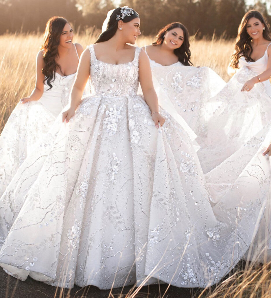 Plus Size Arabic Aso Ebi Luxurious Beaded Crystals Wedding DressesNeck Mermaid Bridal Dresses Sheer Neck Wedding Gowns 01