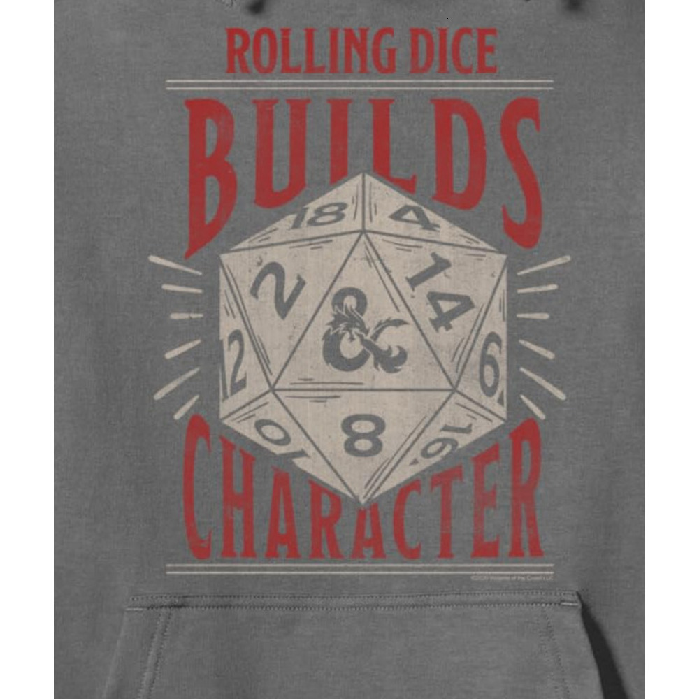 Hoodie for Mens Womens Rolling Dice Builds Character Pullover Hoodie Graphic Hoodies sweatshirt nice