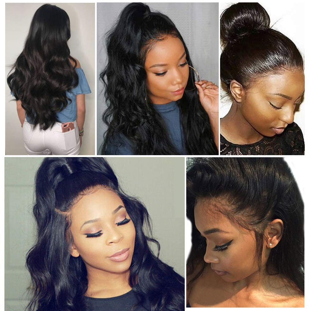 Silky Straight Lace Wigs 360 Full Lace Front Human Hair Wigs Pre Plucked Natural Black Color With Baby Hair Brazilian hair