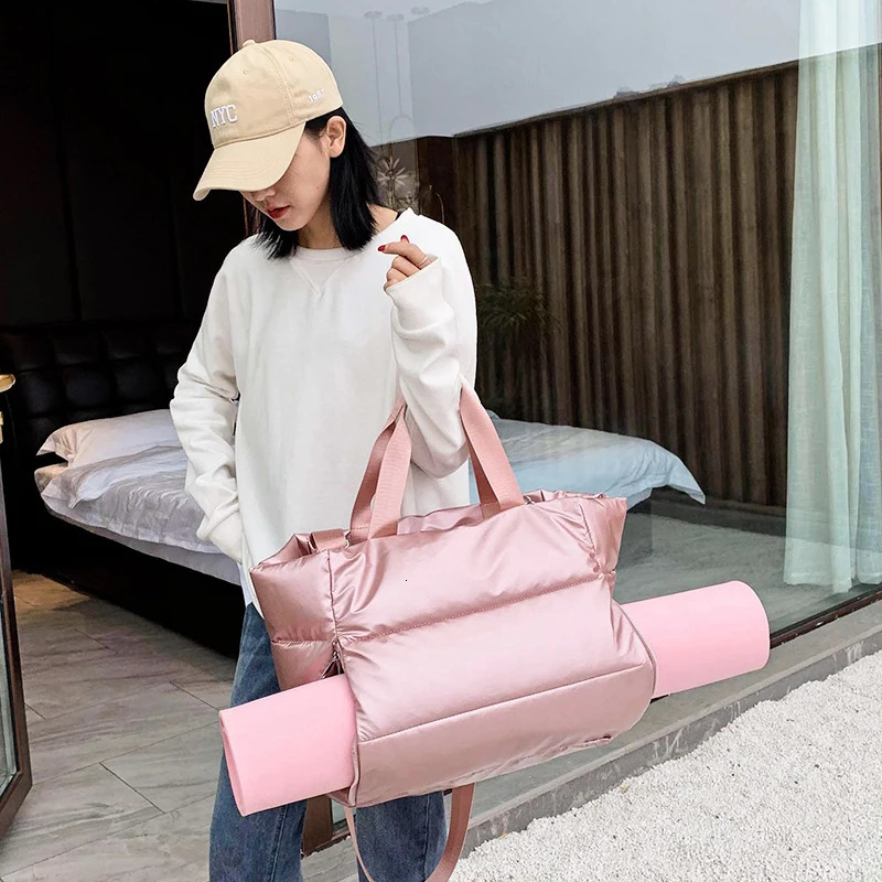 Winter Large Capacity Shoulder Bag for Women Waterproof Nylon Bags Space Pad Cotton Feather Down Bag Large Bag Handbags 241114
