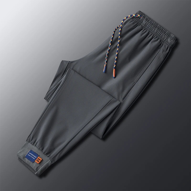 Summer Ice Silk Casual Pants Mens Season Quick Drying Ultra Thin Comfortable Sports Breathable L 240412