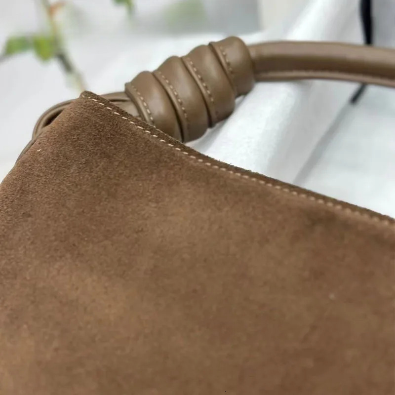 New Frosted Suede Women's Handbag Fashion Office Ladies Shoulder Classic Minimalist Suction Buckle Tote Bag Genuine Leather BagVoyage