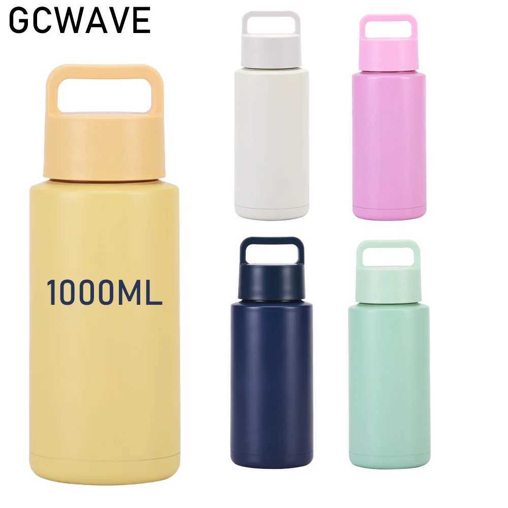 32 oz double-layer inflatable cup large capacity portable large mouthed stainless steel sports water bottle used for outdoor camping Y241114