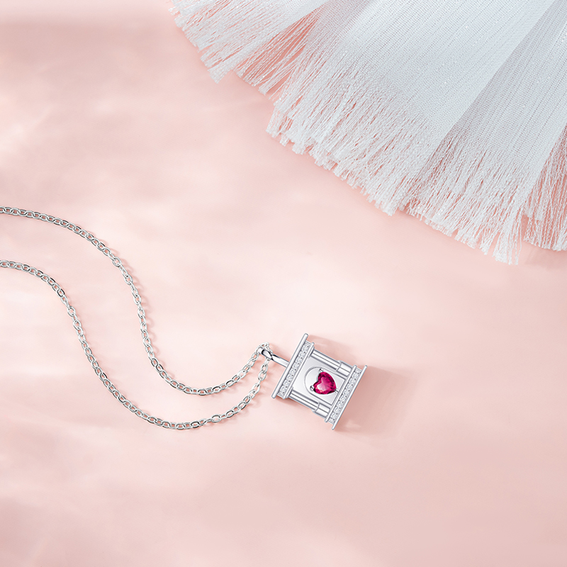 Chic Commute-Friendly Winter-Inspired Heart & Fireplace Pendant Necklace in Stainless Steel for Women