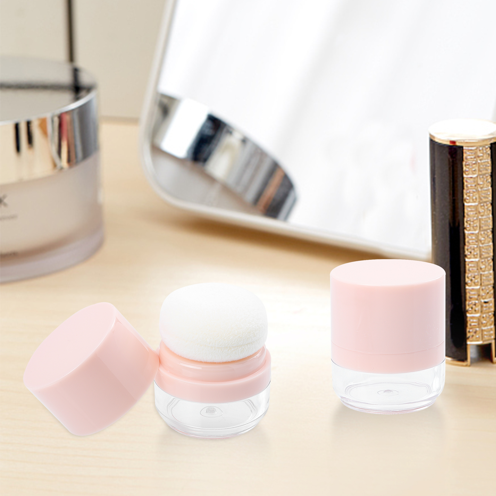 Compact Portable Makeup Powder Container Travel Loose Case Cosmetics Containers
