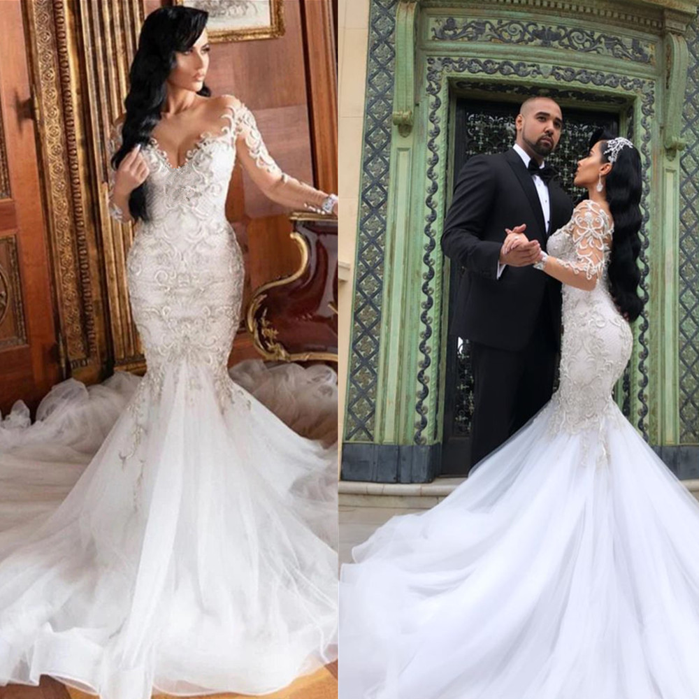 Beach Sexy Wedding Dresses Mermaid Sweetheart Lace Applique Satin Bridal Gowns With Detachable Train Custom Made Vestidos De Soiree 02
