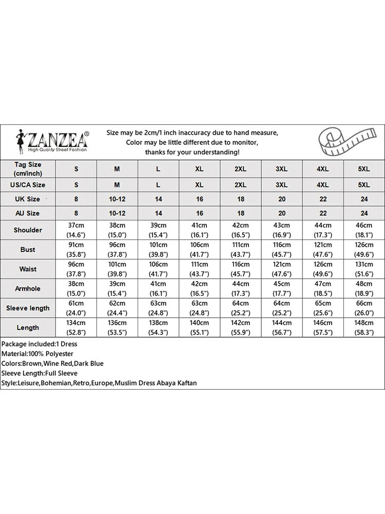 ZANZEA Womens Vintage Long Sleeve Abaya Maxi Sundress Fashion Marocain Dubai Vestido Robe Women Flower Print Muslim Dress 241111