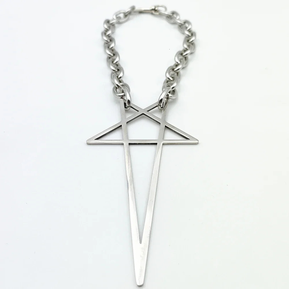 Punk Hip Hop Trend Chain Choker Y2K Fashion Unisex Adult Gothic Star Charms Pendant Necklace Jewelry Accessories Gifts 241113