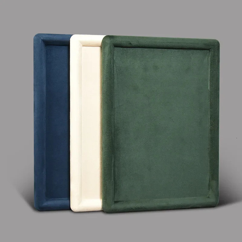 Cashmere leather rounded corner jewelry display tray glasses watch ring jewelry tray flannel jewelry display props 241113