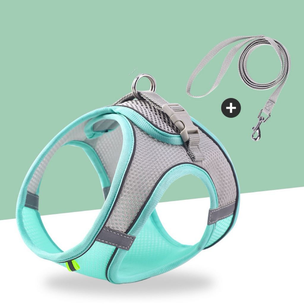 MADDEN Dog Cat Harness Vest Chest Rope Set Reflective Breathable Adjustable Pet Harness for Small Medium Dogs Outdoor Walking