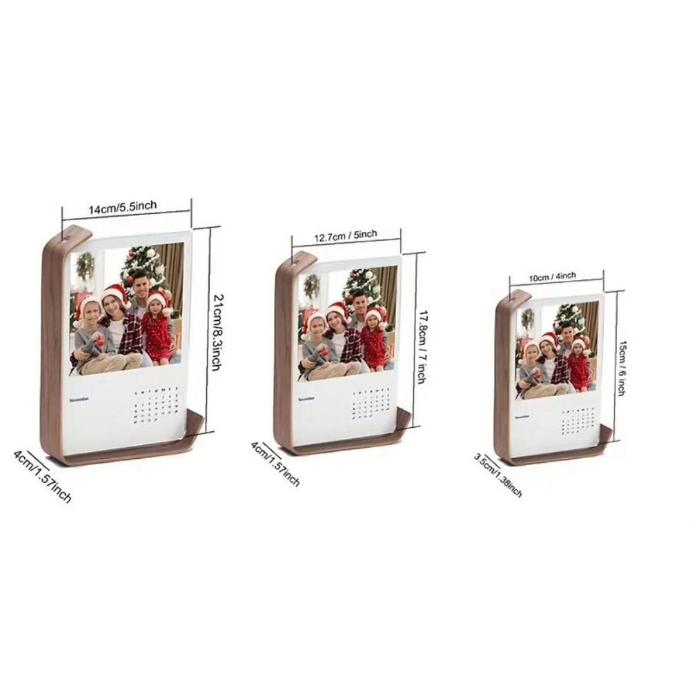 Walnut Beech Creative Frame Set Acrylic U Shape Transparent Frames 10X15 14X21cm Desktop Wood Pictures Photo Card Holder H260306