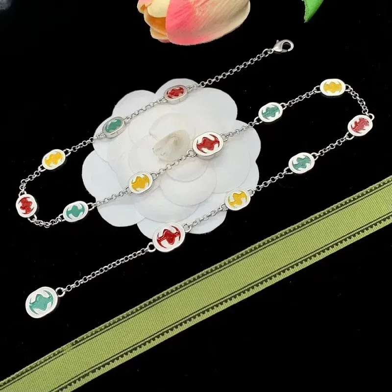 Luxury Fashion Women Men Silver Plated Necklaces Luxury Bracelet Gift Jewelry