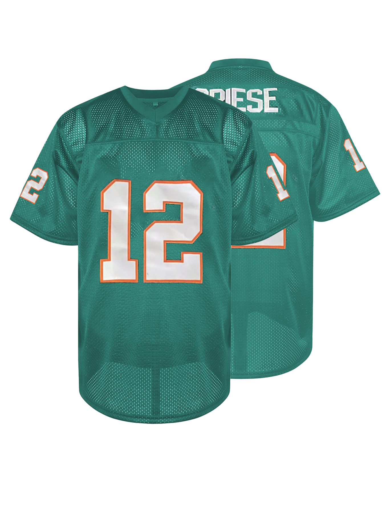 # 12 Bob Griese Embroidered Polyester Sports Jersey Slight Stretch, Alphabetic Pattern, Four Seasons Wear, Casual & Training Loose