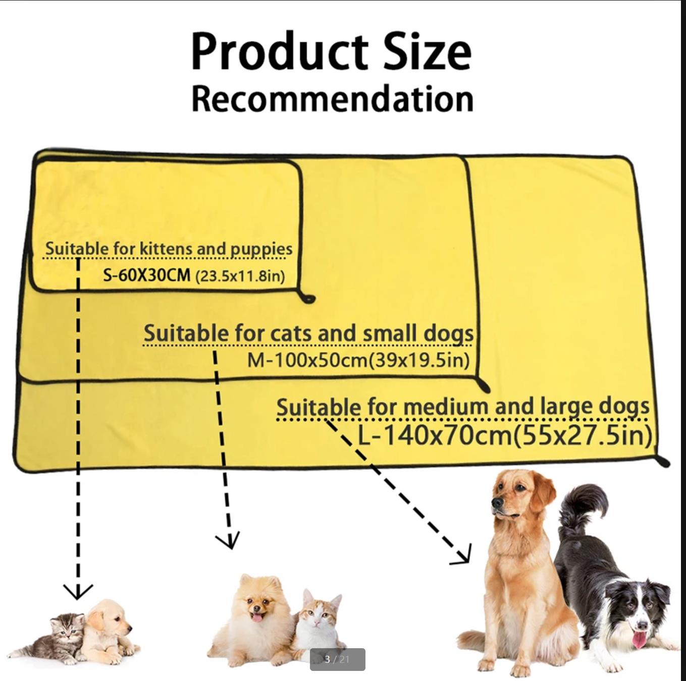 Quick-drying Dog and Cat Towels Soft Fiber Towels Absorbent Bath Towel Pet Bathrobe Convenient Cleaning Towel Dog Accessories