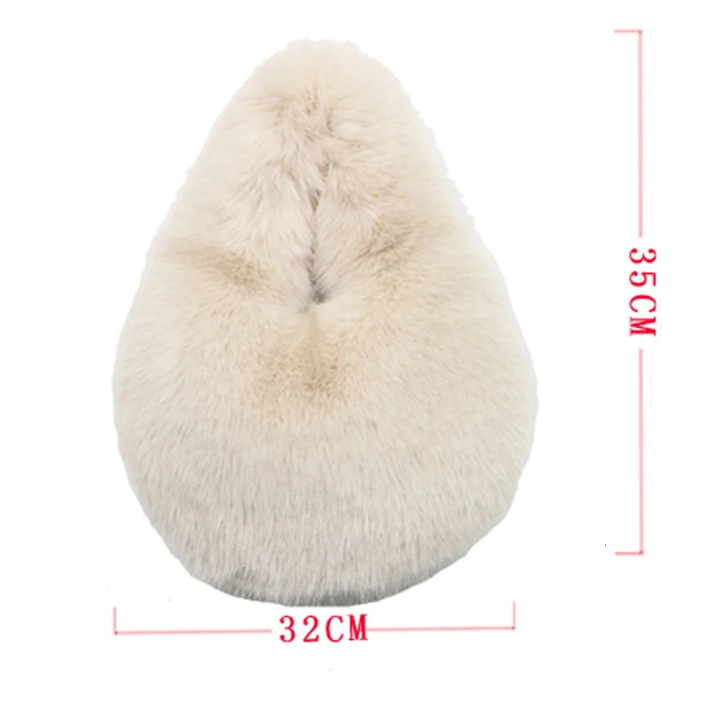 Fashion Soft Plush Half Moon Bags for Women er Fluffy Faux Fur Lady Handbags Small Tote Female Winter Purses 241114