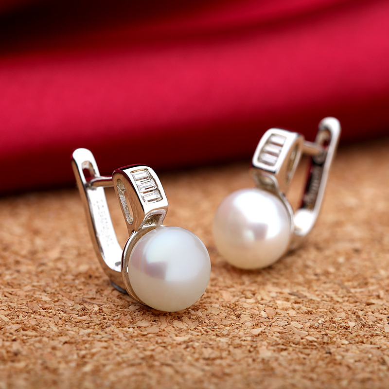 Sinya Freshwater Pearls Earring 925 Sterling Silver Euro English Lock Fine Jewelry New And Hot Hoop Earrings for Women Ladies